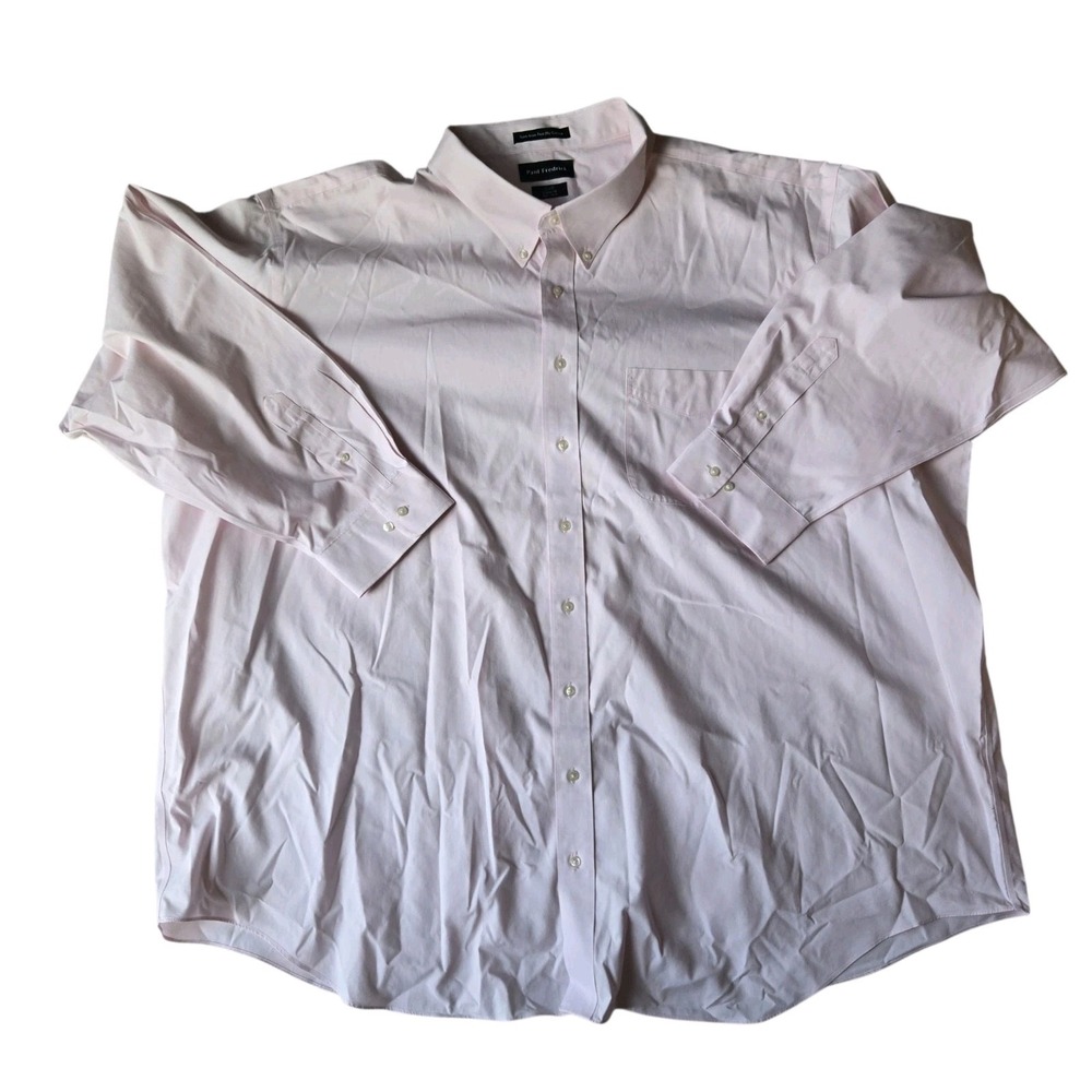 Paul Fredrick Dress Shirt 22-37 Pink Two Ply Cotton Non-Iron Classic Fit